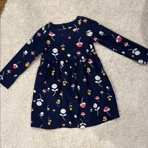 Hanna Andersson Navy Blue Floral Dress sz 120/ sz 6-7